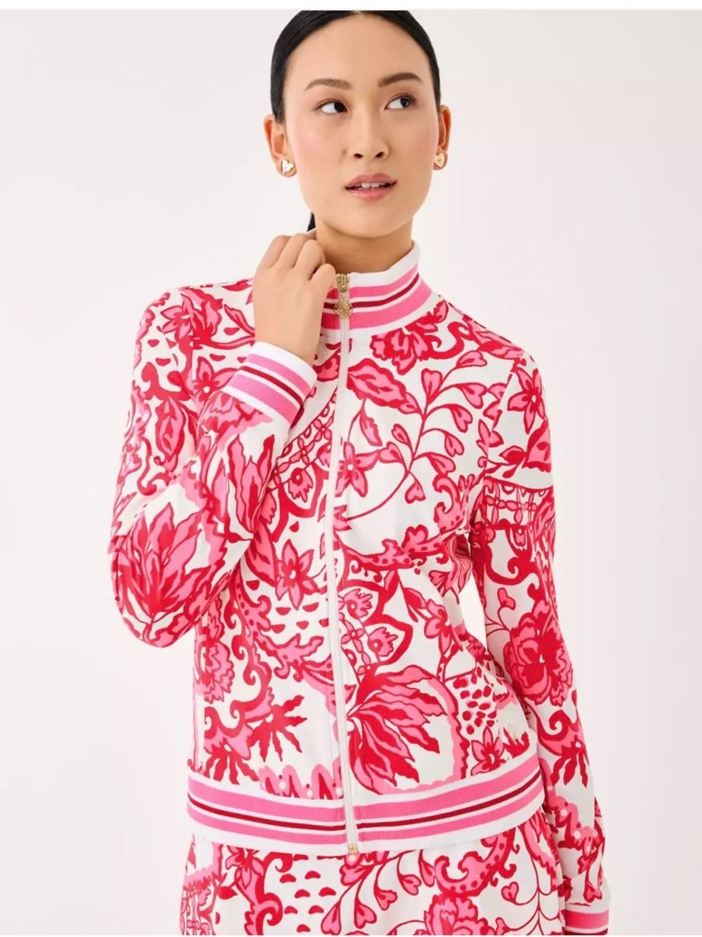 UPF 50+ Luxletic Regate Jacket Coconut Spicy Socialite M NWT
